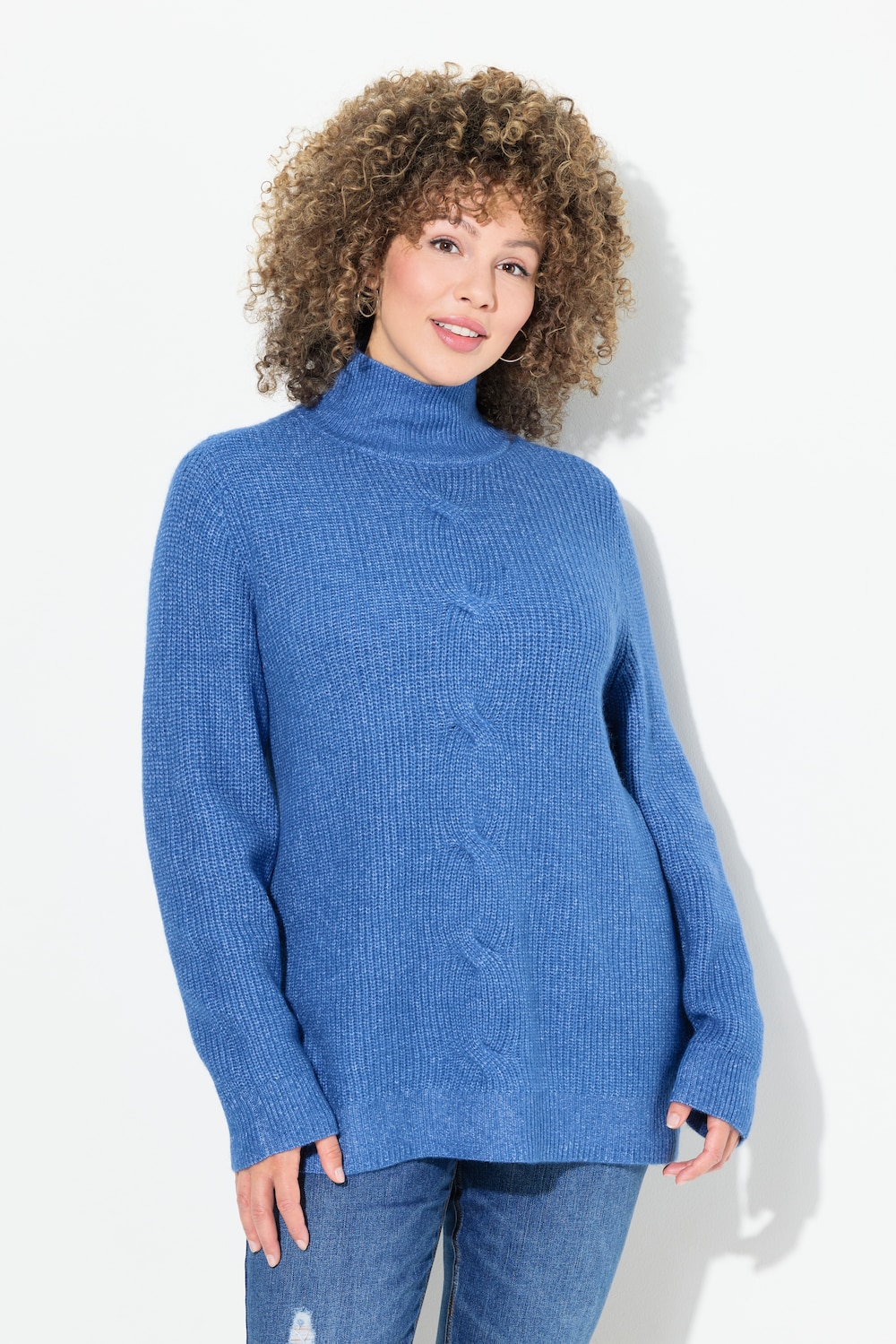 Große Größen Pullover, Damen, blau, Größe: 46/48, Synthetische Fasern/Polyester, Ulla Popken