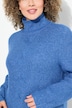 Pullover, fletmønster, ståkrave, langærmet