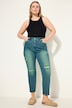 Mom-Jeans, Wide Legs, Neon destroyed, 5-Pocket