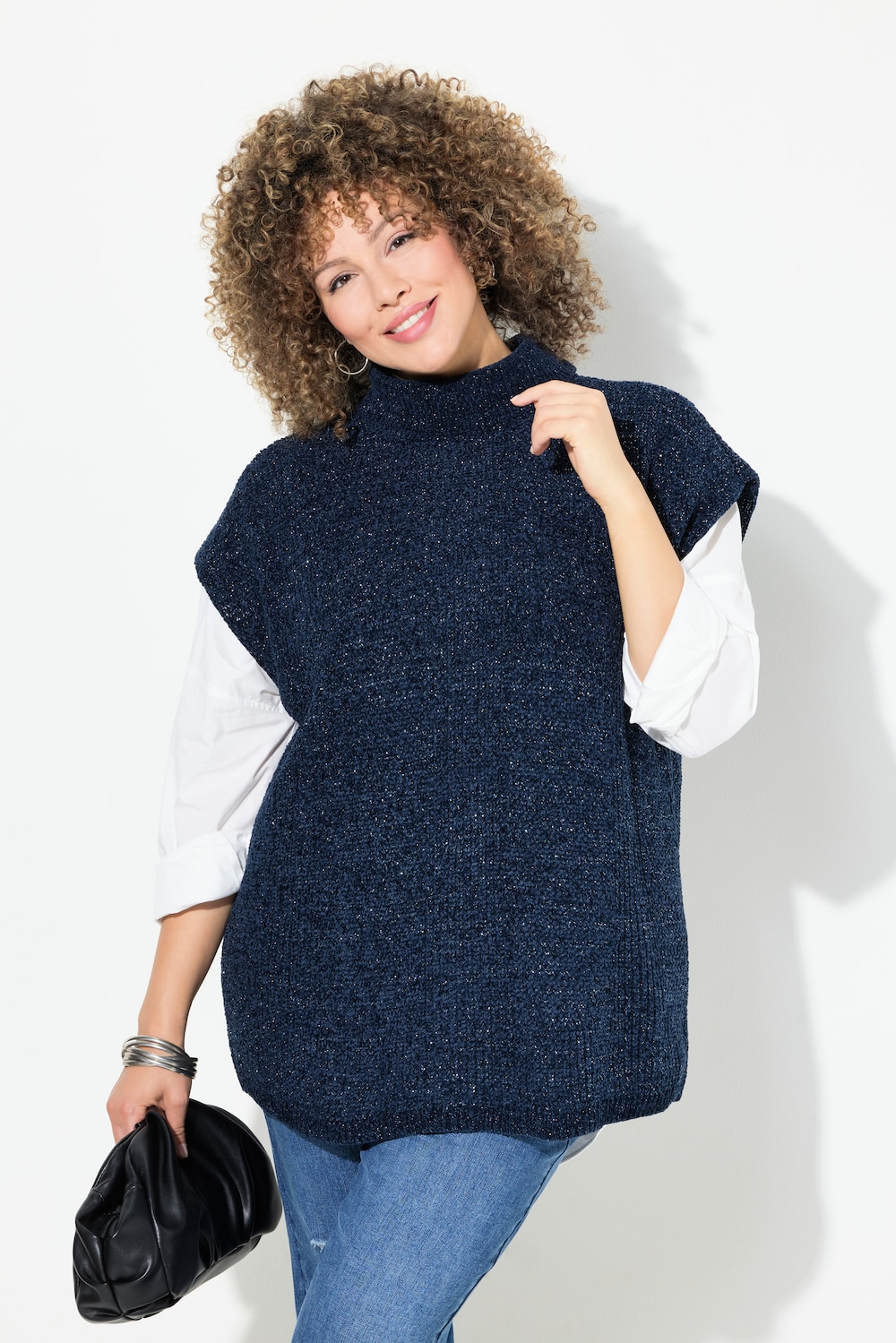 Große Größen Pullover, Damen, blau, Größe: 62/64, Polyester, Ulla Popken