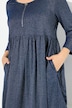 jersey midi-jurk, glitter, A-lijn, ronde hals, 3/4-mouwen