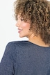jersey midi-jurk, glitter, A-lijn, ronde hals, 3/4-mouwen