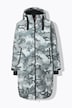 Funktionel jakke, oversize, teddyfor, hætte, 2-vejs-lynlås
