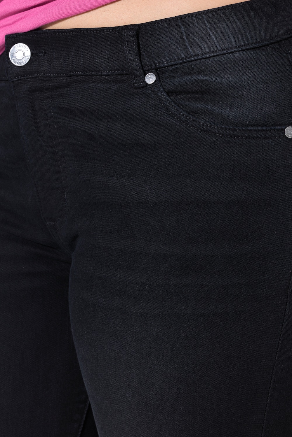Stora storlekar Skinny-jeans, Dam, svart, storlek: 54, Bomull, Studio Untold