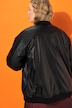 Blouson i kunstskinn, collegekrage, glidelås