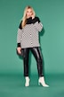 Graphic Stripe Long Sleeve Turtleneck Sweater