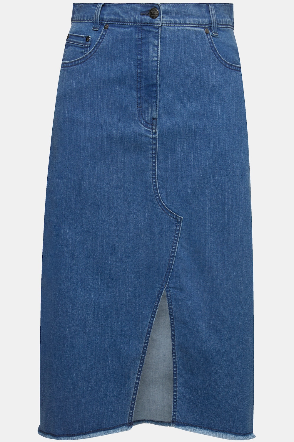 Stora storlekar Jeanskjol, Dam, blå, storlek: 46, Bomull/Polyester, Ulla Popken