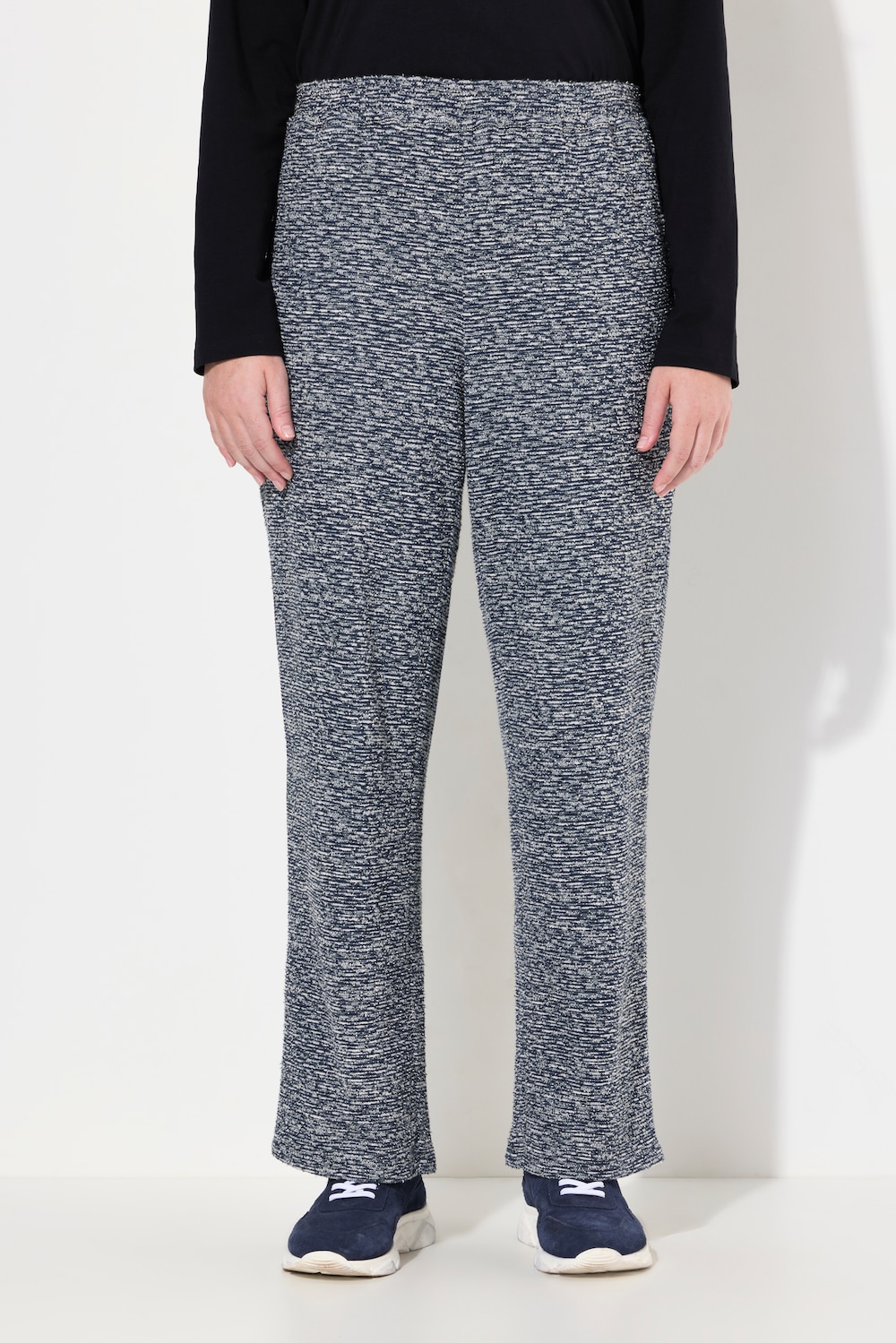 Große Größen Bouclé-Hose Rose, Damen, schwarz, Größe: 42/44, Baumwolle, Ulla Popken