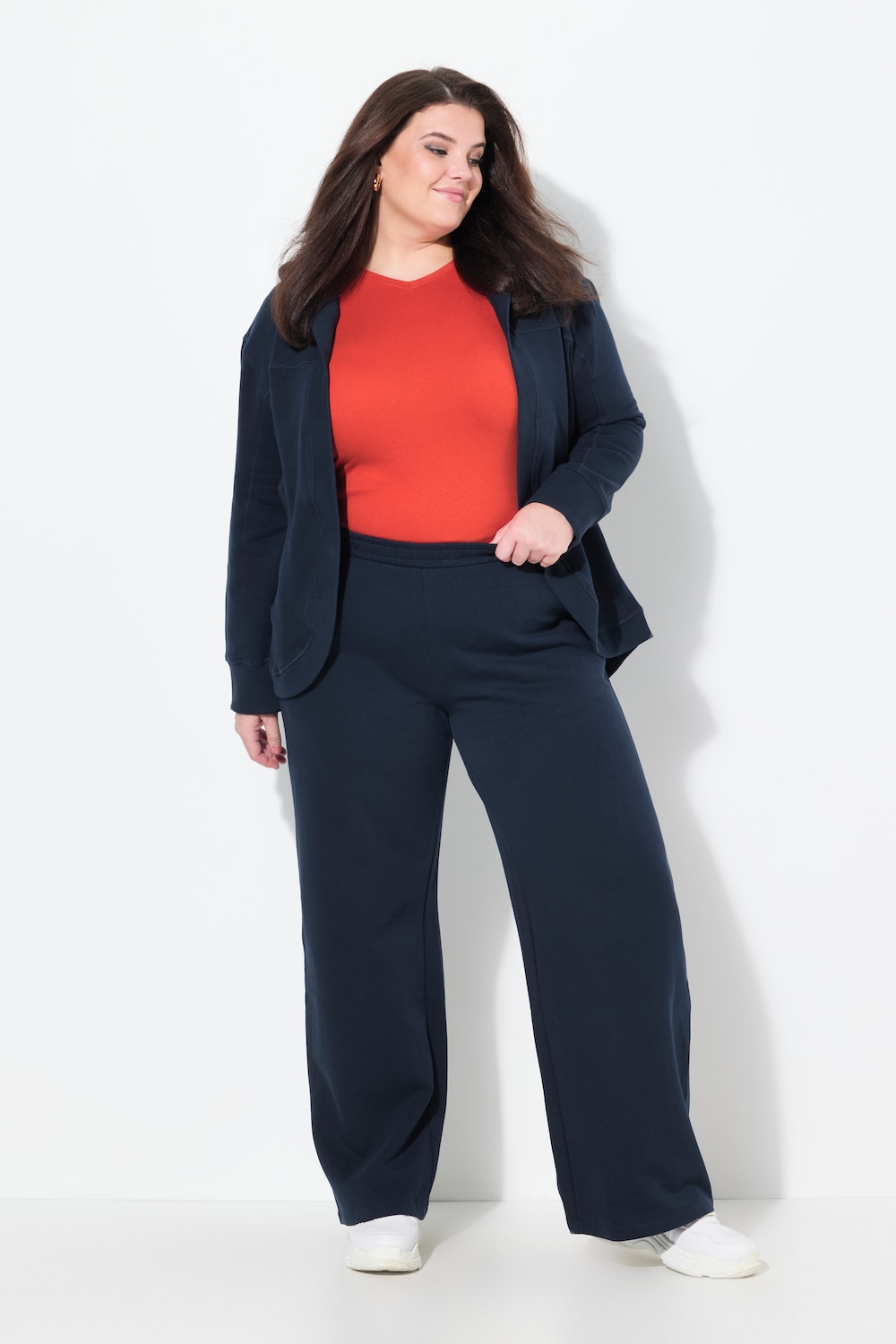 Sweatbroek, wijde pijpen, elastische tailleband, biologisch katoen
