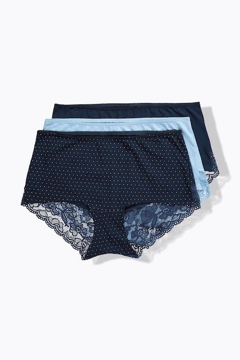 Hipster, set van 3, kanten inzetstuk