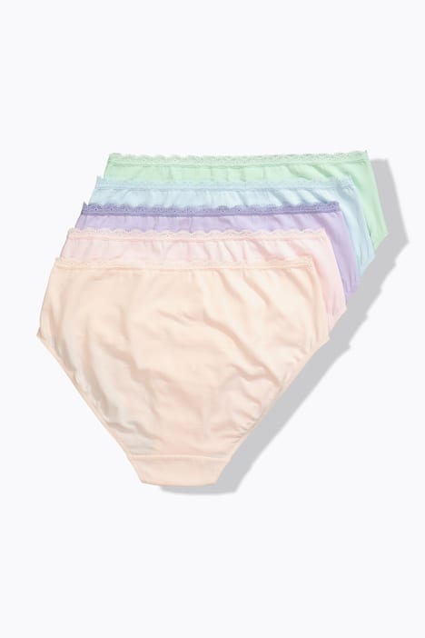 Midislips, set van 5, kanten tailleband