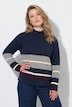 Pullover, Streifen, Stehkragen, Langarm, Biobaumwolle