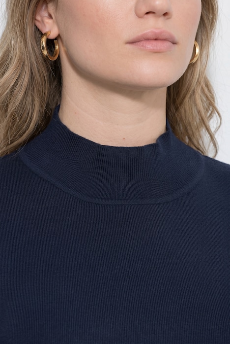 Pullover, Streifen, Stehkragen, Langarm, Biobaumwolle