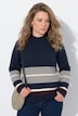 Pullover, Streifen, Stehkragen, Langarm, Biobaumwolle