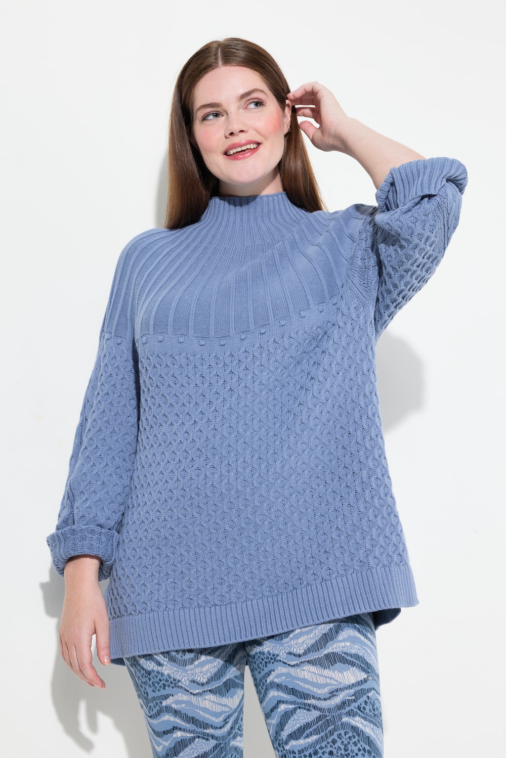 Große Größen Pullover, Damen, blau, Größe: 46/48, Baumwolle, Ulla Popken