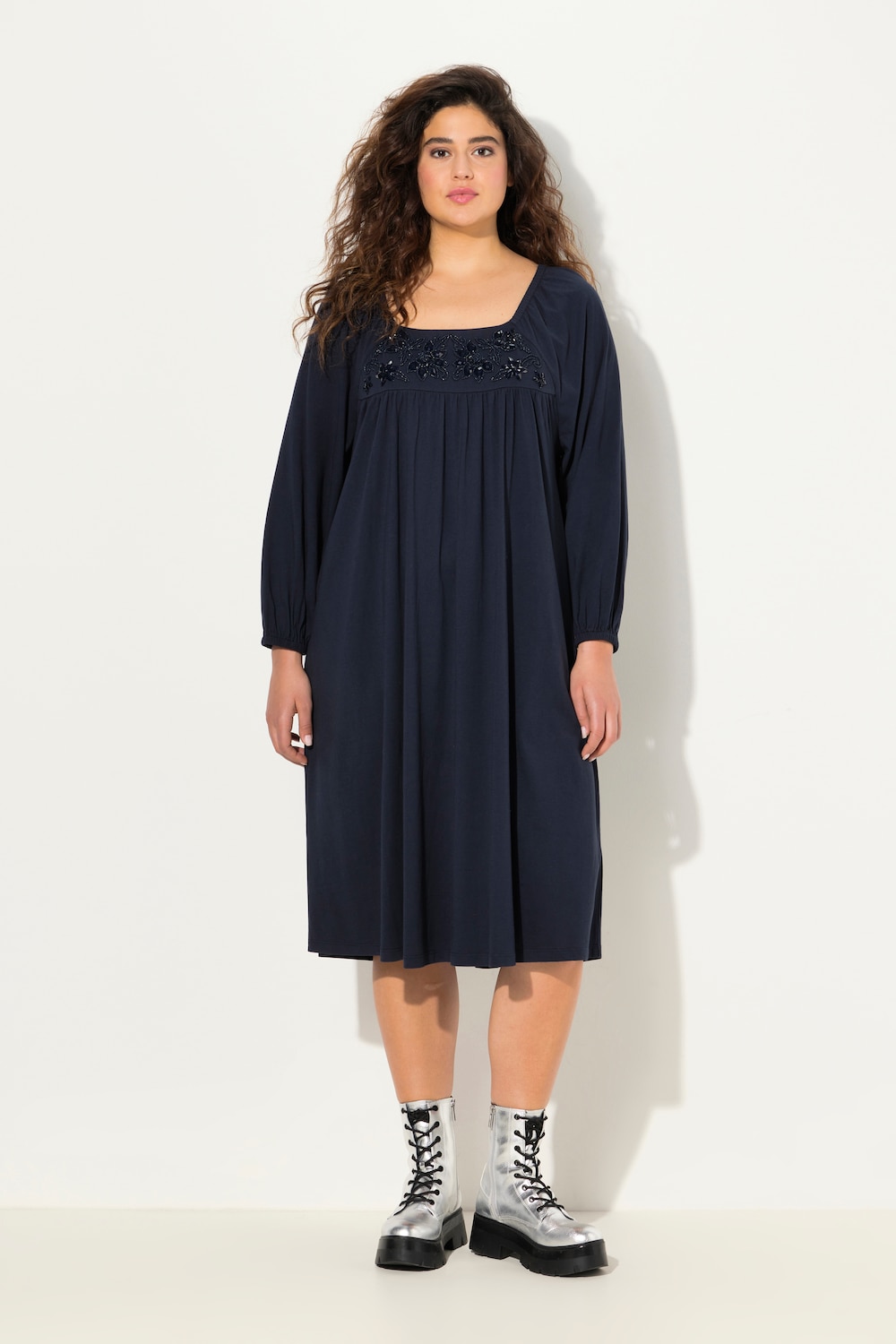 Große Größen Tunika-Kleid, Damen, blau, Größe: 50/52, Baumwolle, Ulla Popken