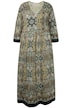 Žerzejové šaty, kašmírový potisk, A střih, tunikový výstřih, 3/4 rukávy