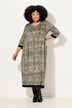 Jerseykleid, Paisley, A-Linie, Tunika-Ausschnitt, 3/4-Arm