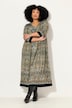 Jerseykleid, Paisley, A-Linie, Tunika-Ausschnitt, 3/4-Arm