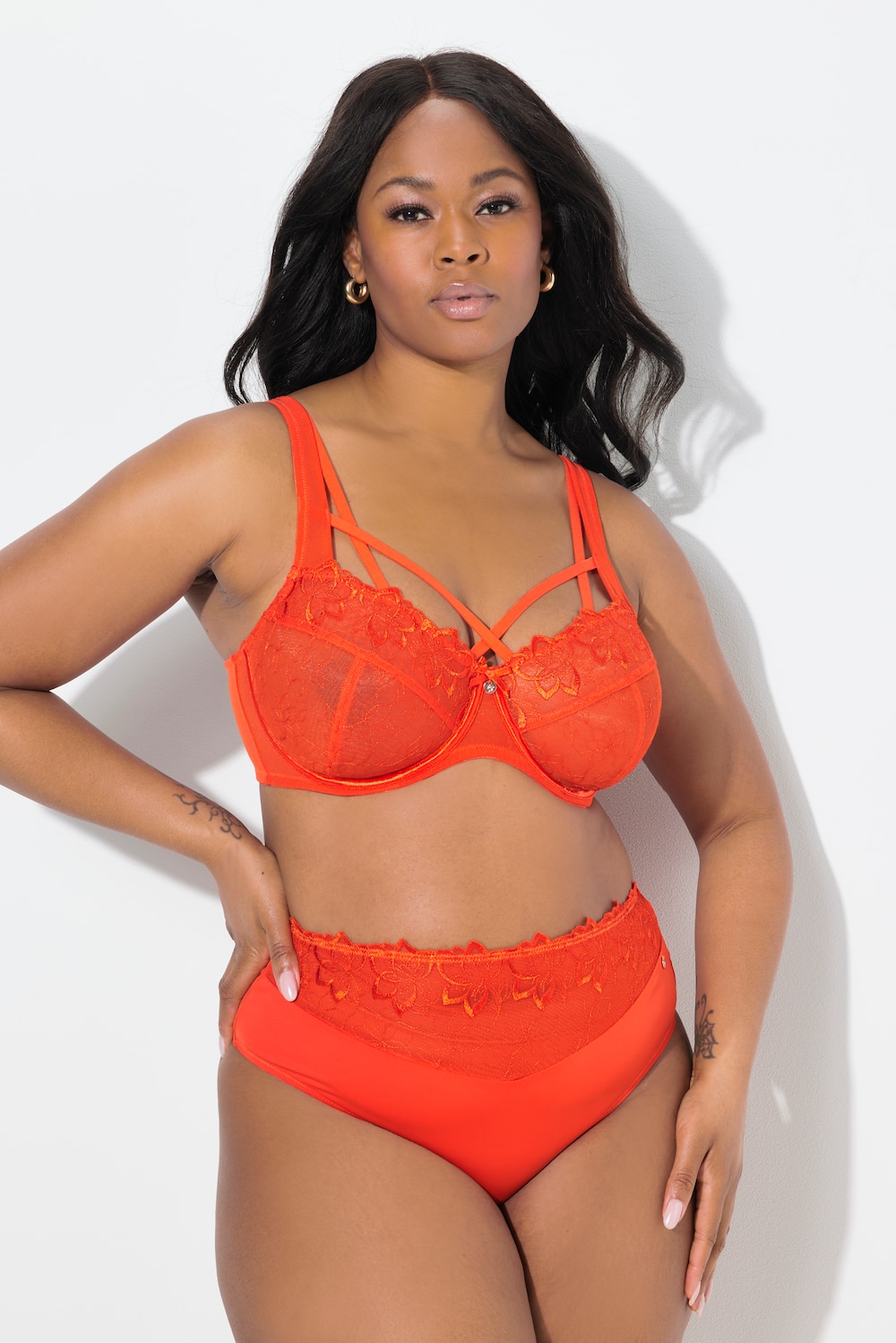 Große Größen TruYou Bügel-BH, Damen, orange, Größe: 110C, Synthetische Fasern/Polyester/Elasthan, Ulla Popken