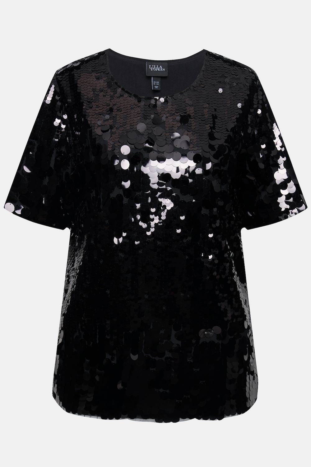 Stora storlekar Vävd topp, Dam, svart, storlek: 54/56, Polyester, Ulla Popken