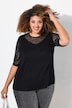 T-shirt, classic pasvorm, mesh met pailletten, jersey onderlaag