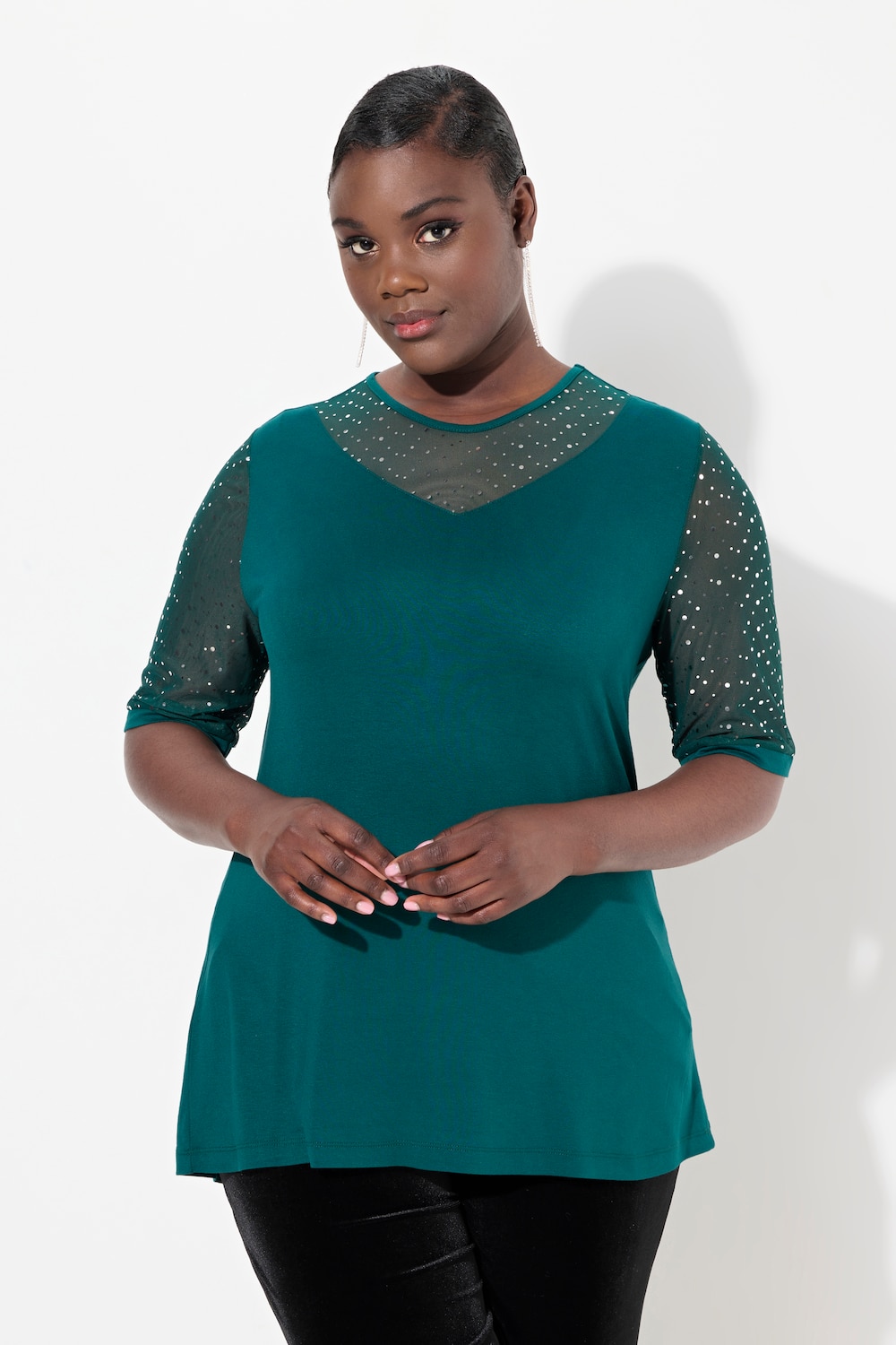 Große Größen T-Shirt, Damen, türkis, Größe: 58/60, Viskose/Polyester/Elasthan, Ulla Popken