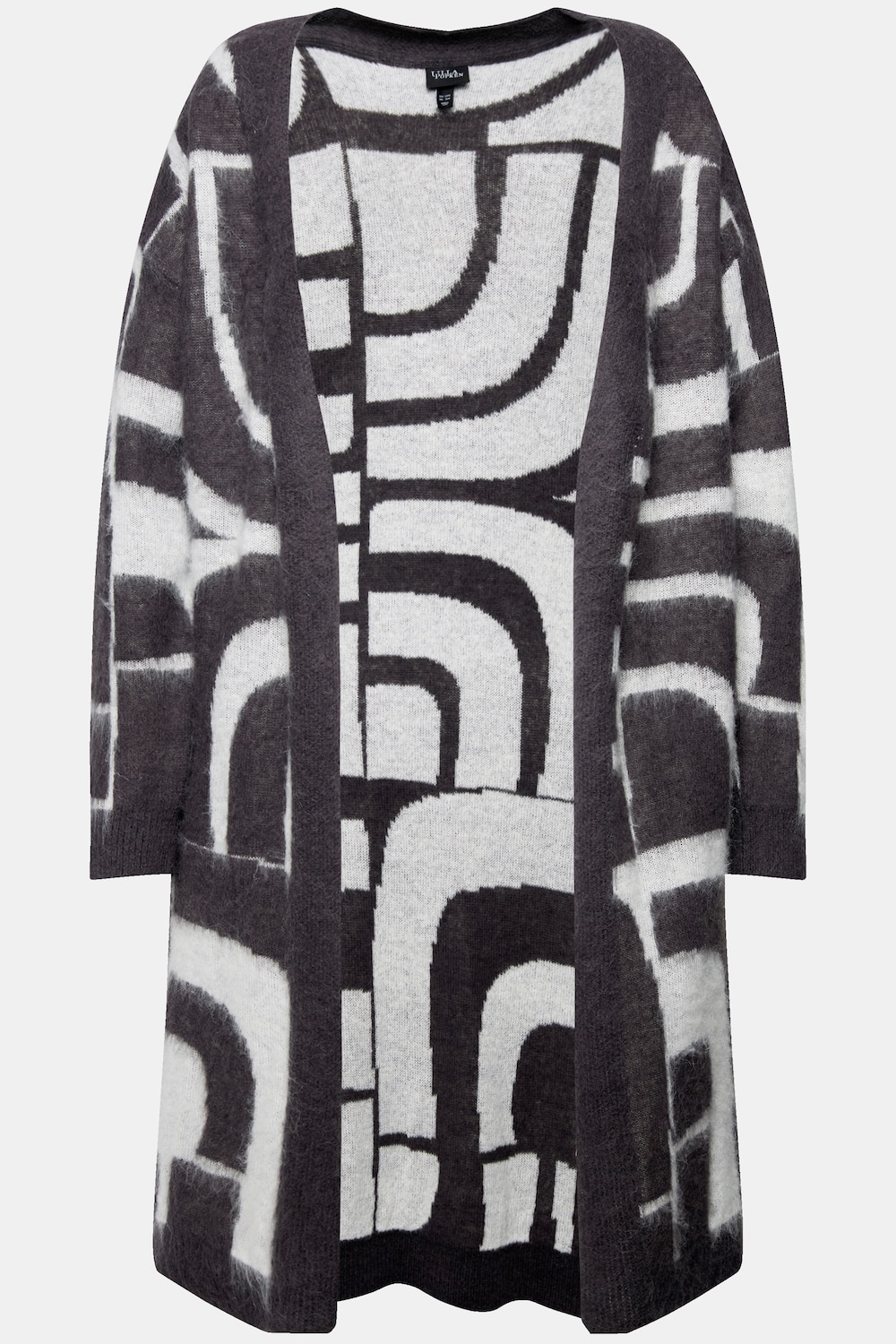 Stora storlekar Stickad kofta, Dam, grå, storlek: 54/56, Syntetfibrer/Polyester, Ulla Popken
