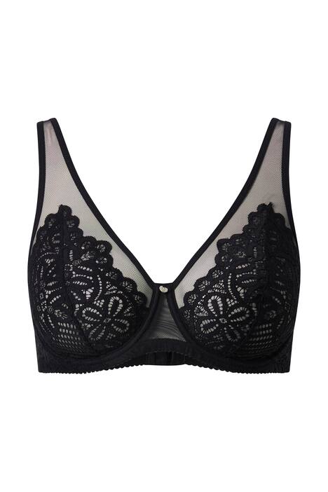 Podprsenka s kosticemi, krajka, síťovaná ramínka, košíčky B-E