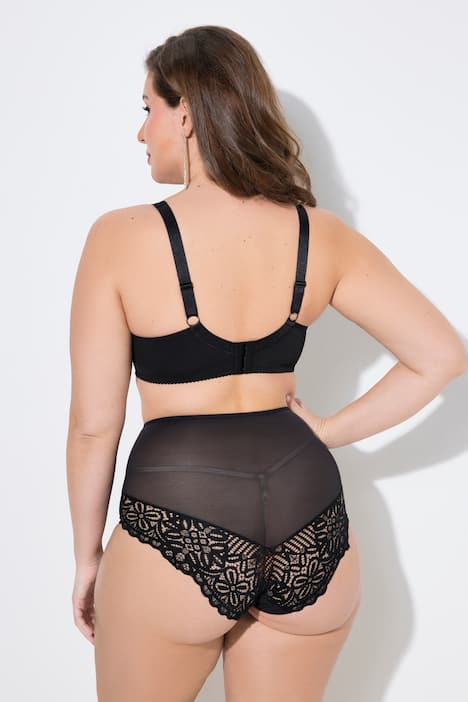 Soutien-gorge à armatures, dentelle et bretelles en mesh - bonnets B-E