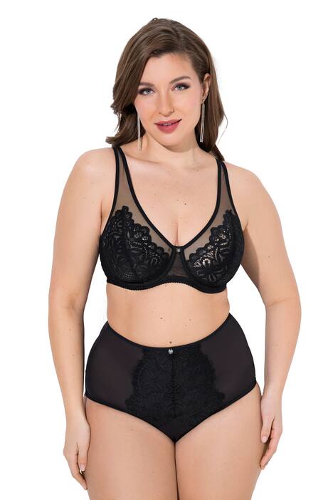 Podprsenka s kosticemi, krajka, síťovaná ramínka, košíčky B-E