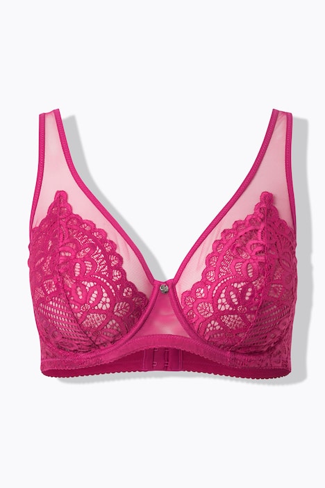 Soutien-gorge à armatures, dentelle et bretelles en mesh - bonnets B-E