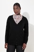 Chaqueta de punto, escote en V, lana pura, tapeta de botones
