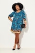 Mixed Floral Paisley 3/4 sleeve Jersey Dress