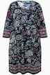 Žerzejové šaty, A střih, květy, výstřih do V, 3/4 rukávy