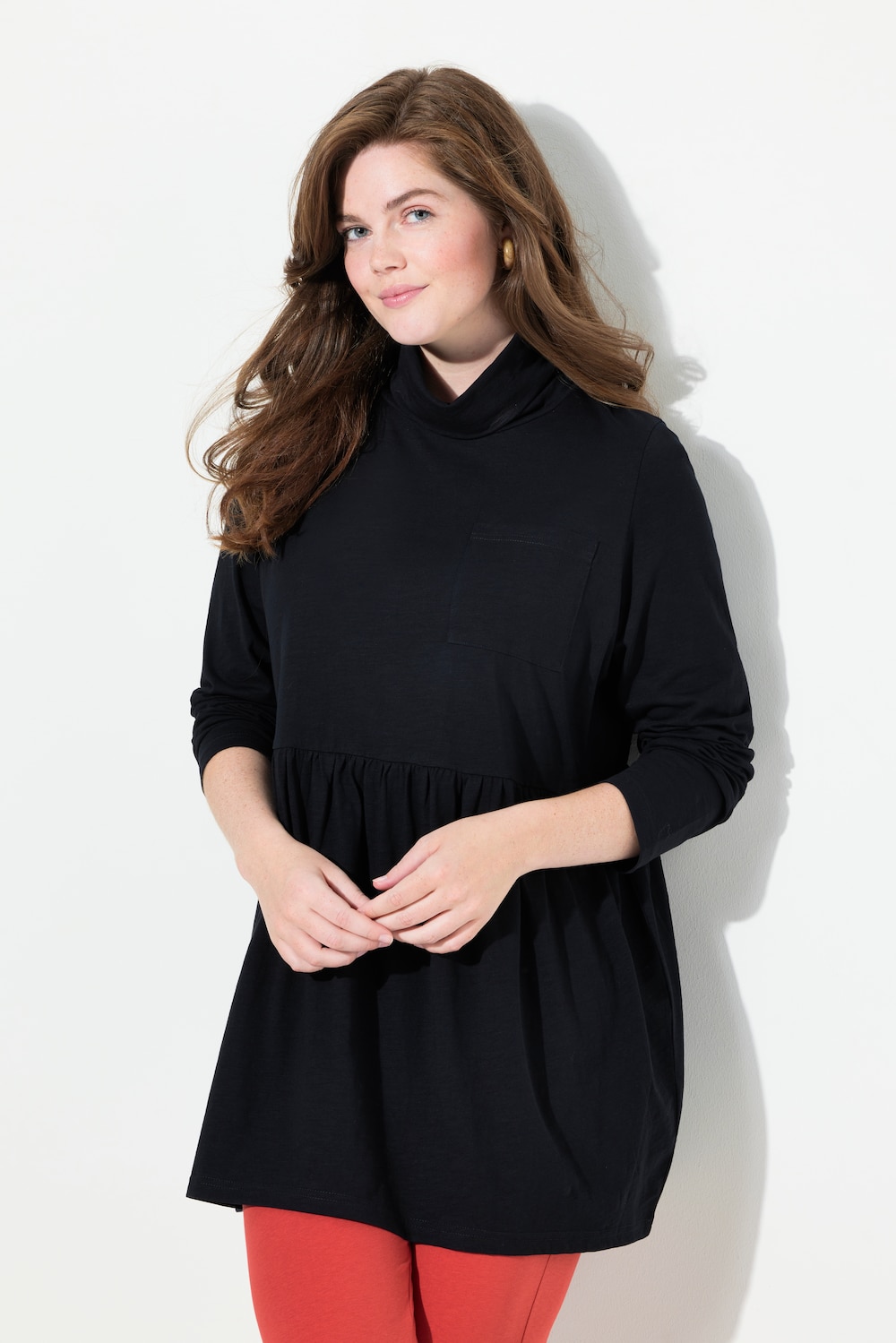 Große Größen Longshirt, Damen, schwarz, Größe: 58/60, Baumwolle, Ulla Popken