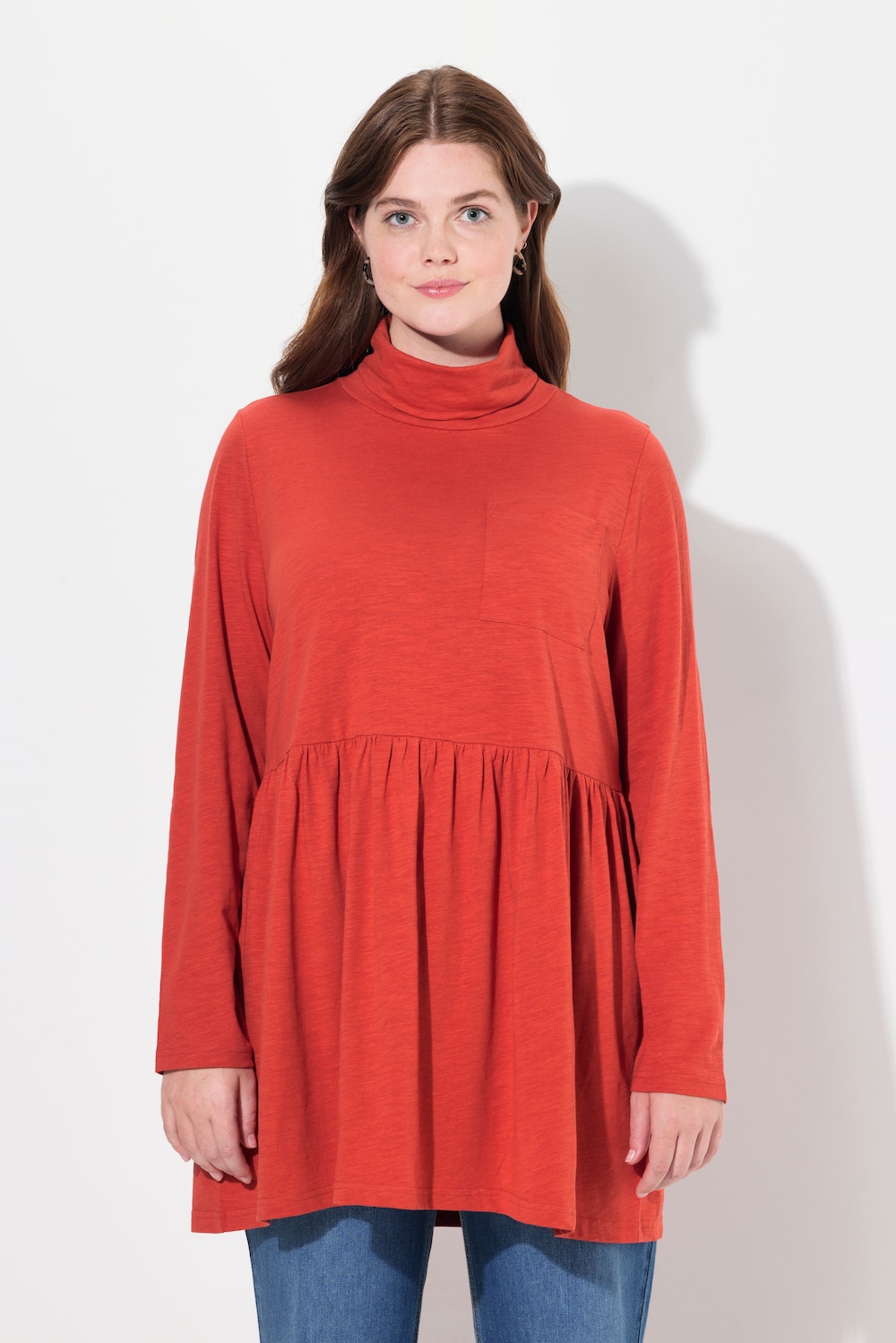 Große Größen Longshirt, Damen, orange, Größe: 42/44, Baumwolle, Ulla Popken