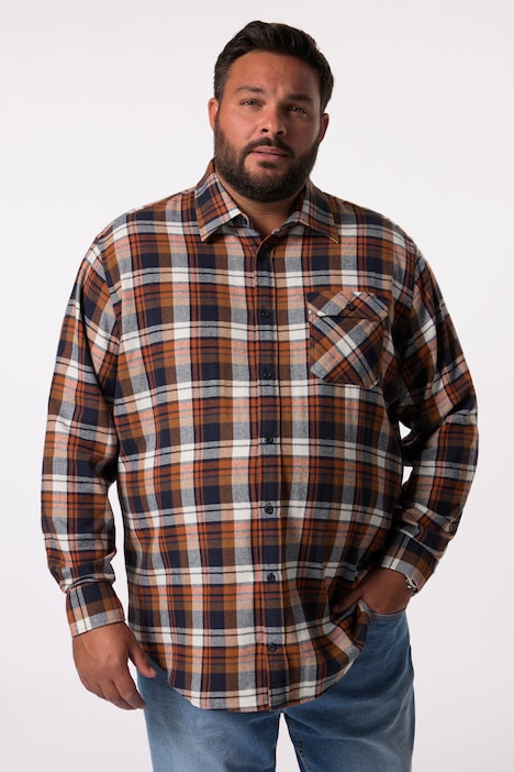 Men+ Karo-Flanellhemd, Langarm, Kentkragen, Modern Fit, bis 8 XL