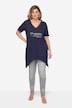 Half-Sleeve V-Neck Inscription T-Shirt