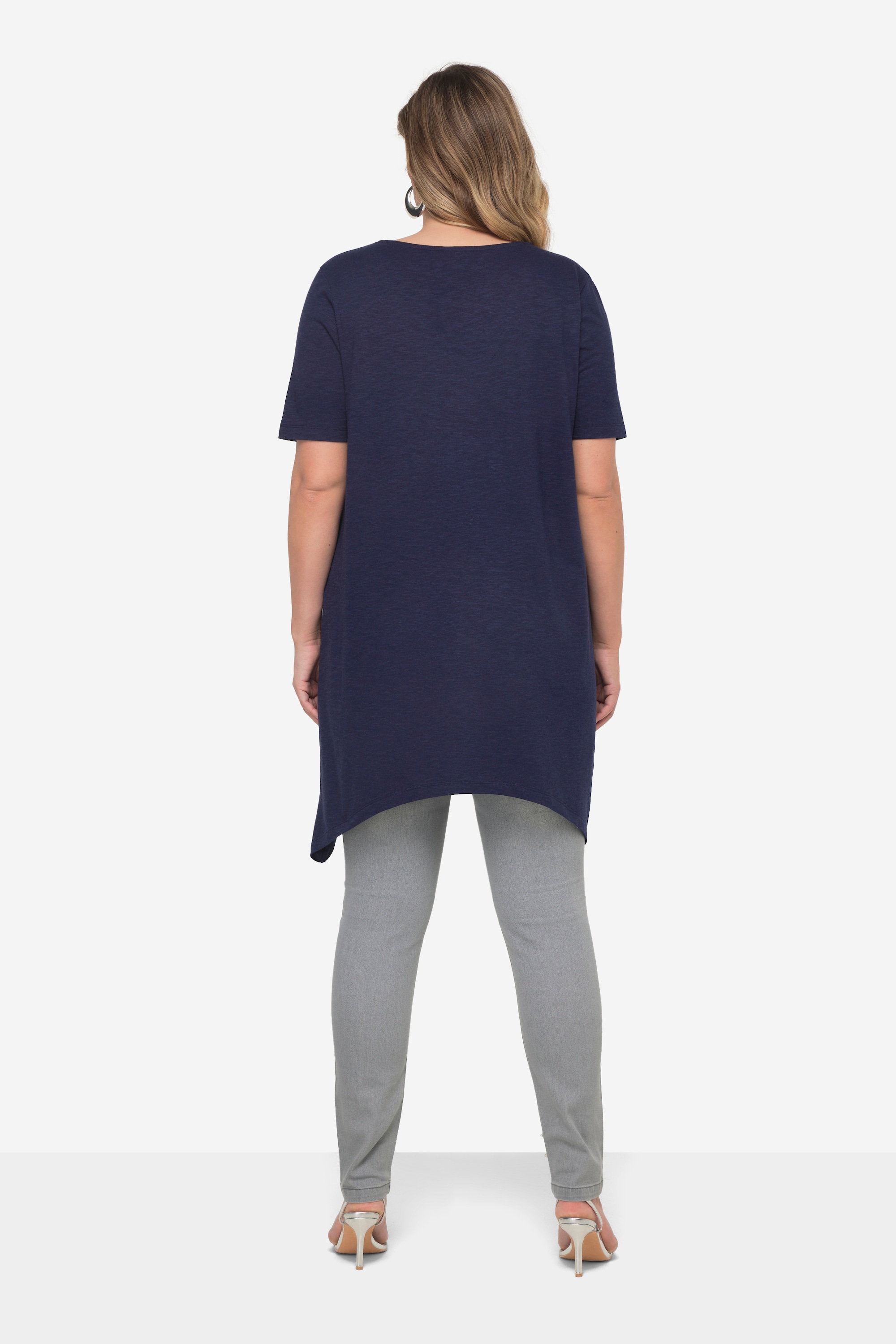 MIAMODA Damen große Größen T Shirt Schrift Motiv V Ausschnitt Halbarm 832870