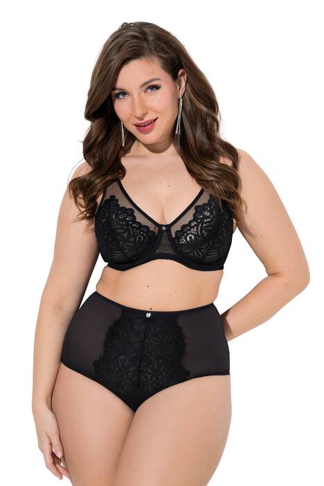 Maxi kalhotky, květovaná krajka, mikrovlákno