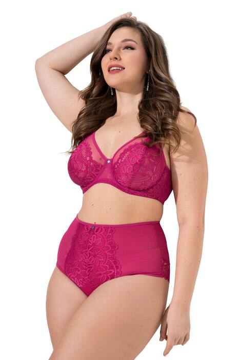 Maxi kalhotky, květovaná krajka, mikrovlákno