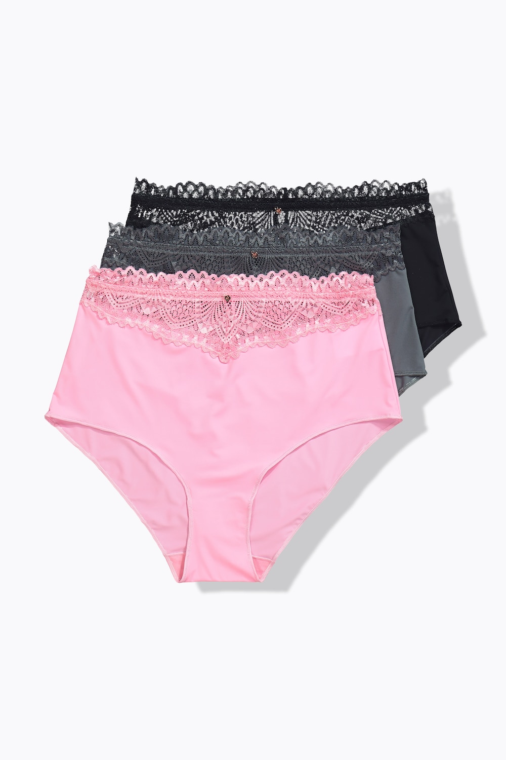 TruYou Maxislips, 3er-Pack, Spitzen-Bündchen, Mikrofaser