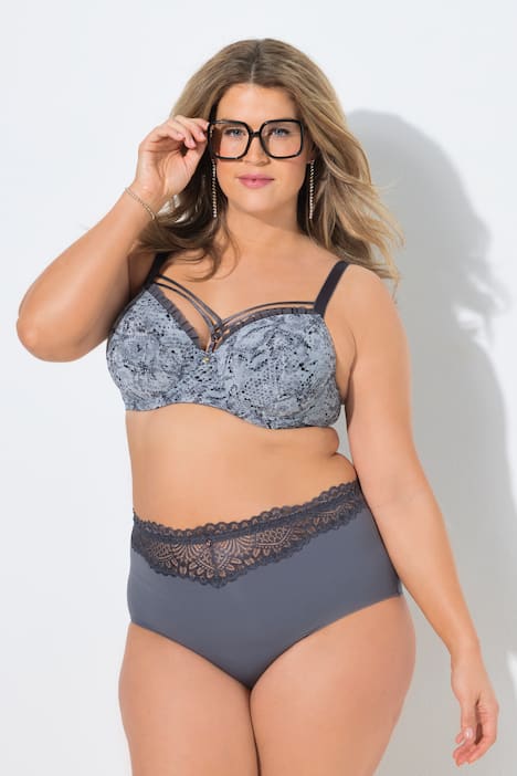 TruYou Maxislips, 3er-Pack, Spitzen-Bündchen, Mikrofaser