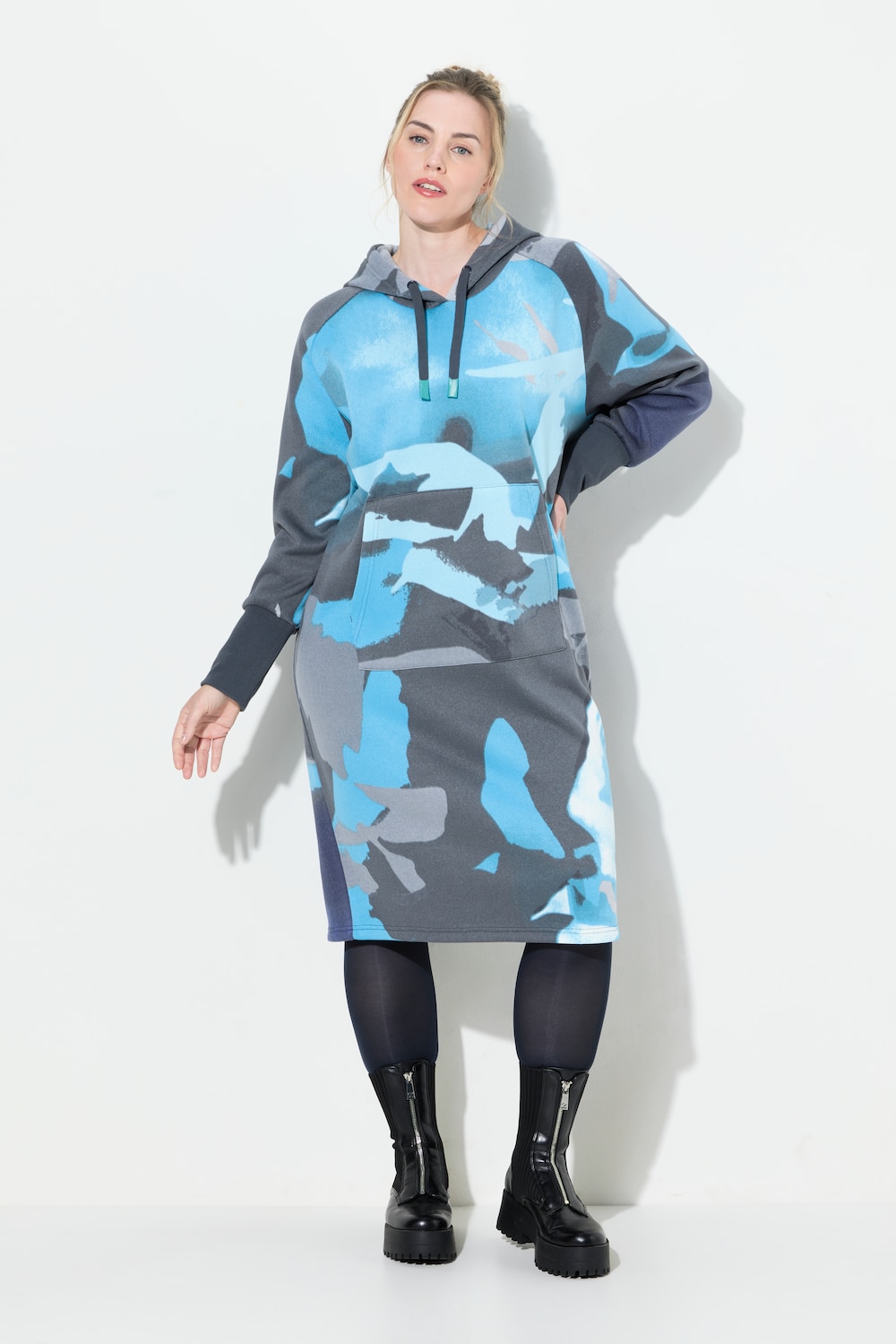 Große Größen Sweatkleid, Damen, türkis, Größe: 3XL, LAURASON