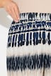 Culotte, knielengte, crash, batikstrepen, elastische tailleband