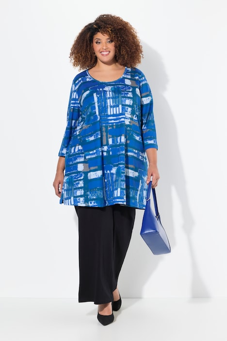 Graphic Print 3/4 Sleeve Knit Tunic