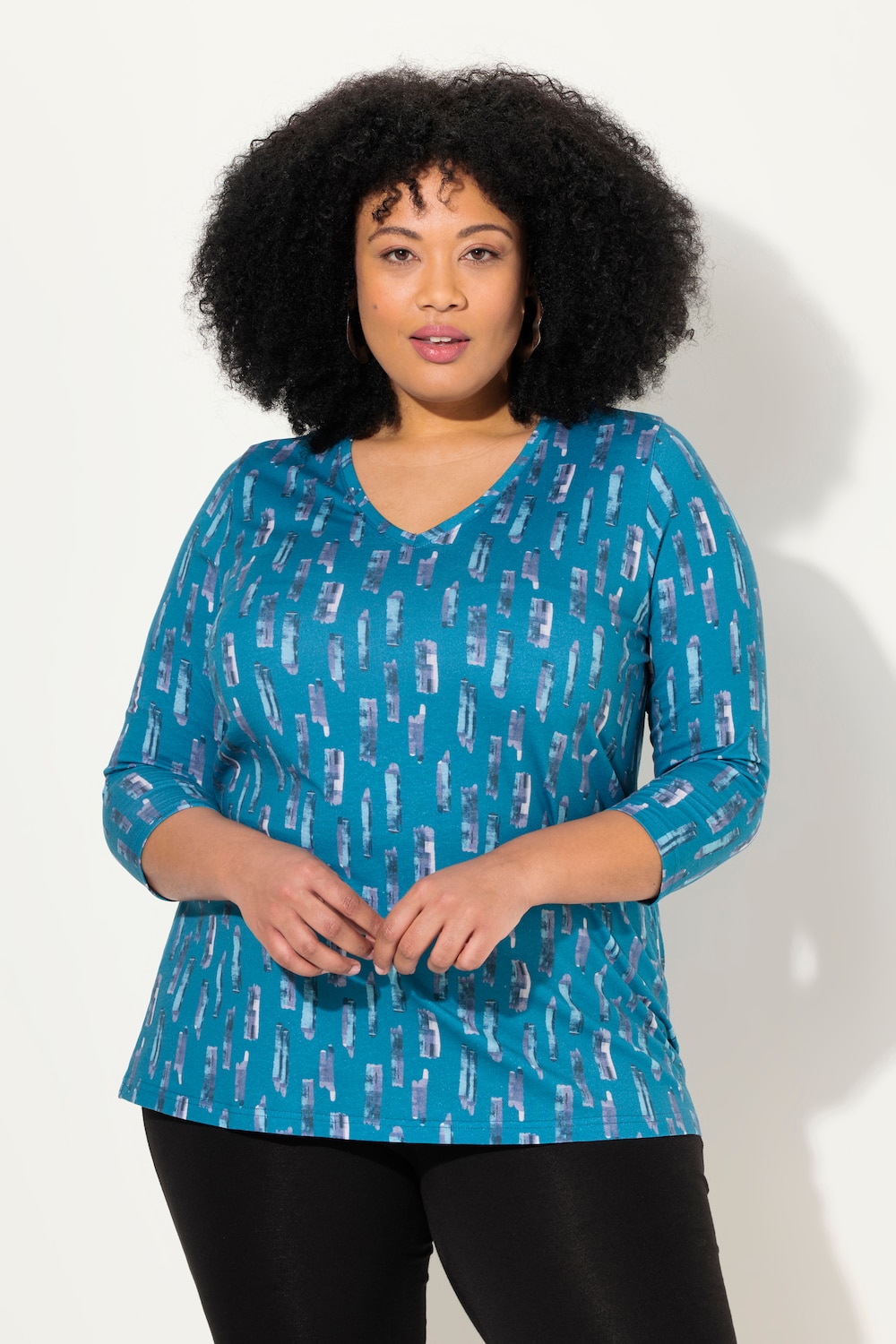 Thumbnail - Große Größen Longshirt, Damen, blau, Größe: 66/68, Baumwolle, Ulla Popken