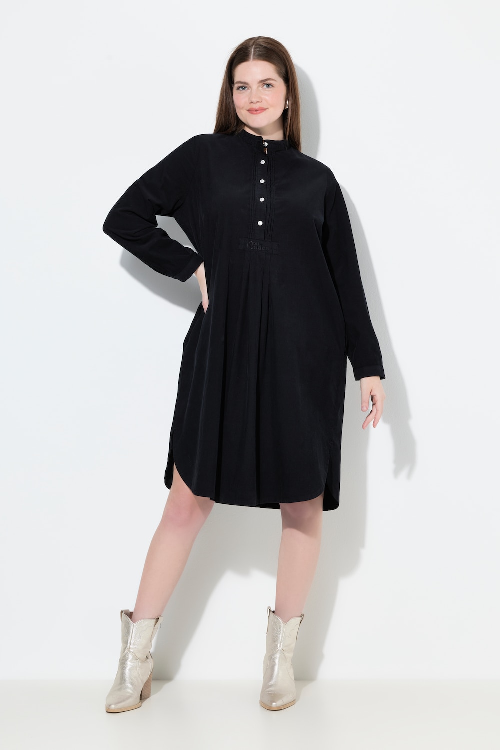 Große Größen Cordkleid, Damen, schwarz, Größe: 56, Baumwolle, Ulla Popken