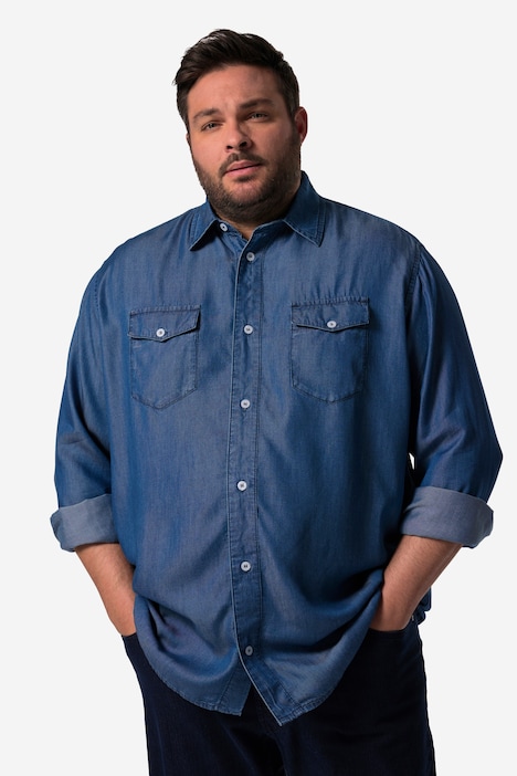 Men+ Jeansoptik-Hemd, Langarm, Kentkragen, Comfort Fit, bis 8 XL